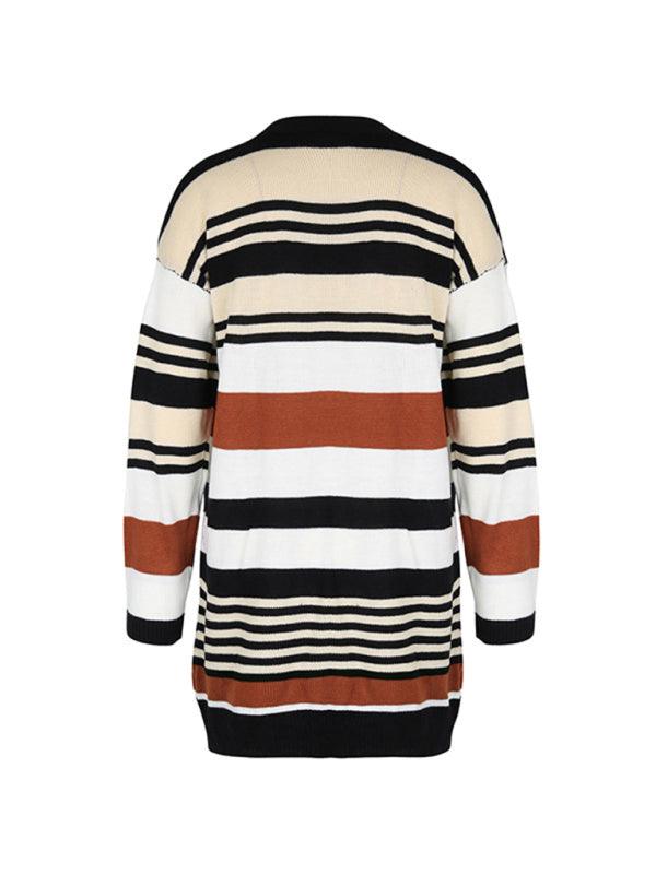 Color Block Long Ladies Cardigan Sweater - Cardigan Sweater - LeStyleParfait