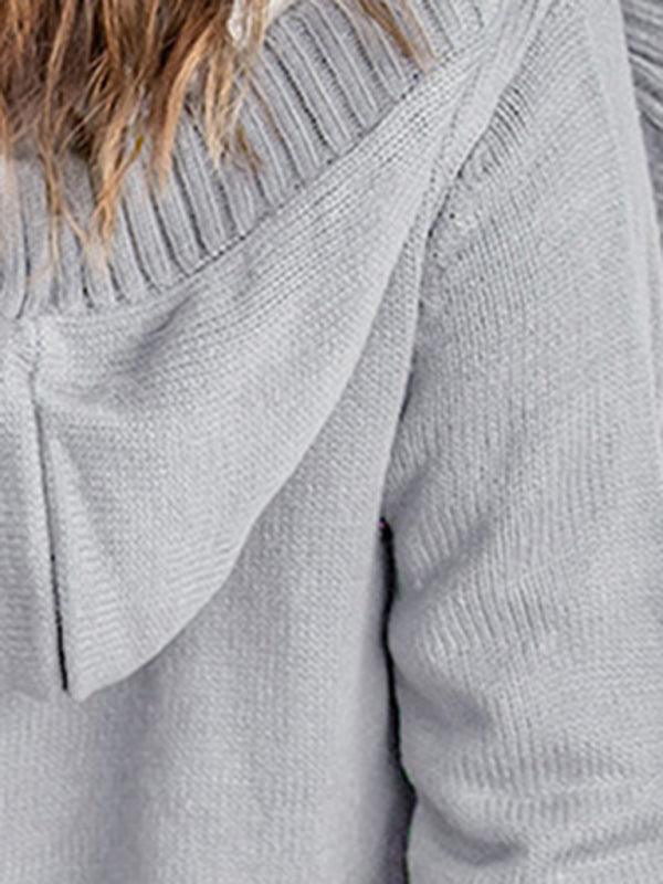 Mid-Length Hooded Cardigan Sweater - Cardigan Sweater - LeStyleParfait