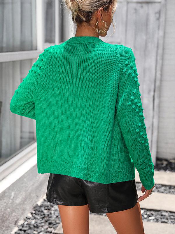 Three-Dimensional Pattern Cardigan Sweater - Cardigan Sweater - LeStyleParfait
