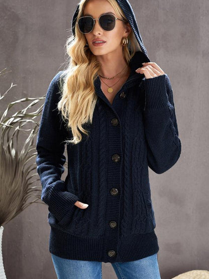 Warm Casual Hooded Cardigan Sweater - Cardigan Sweater - LeStyleParfait