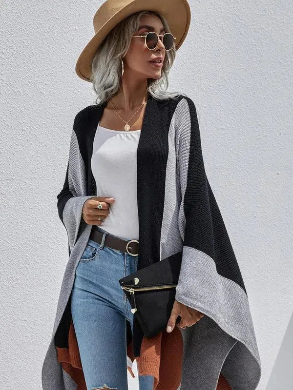 Women Plaid Oversized Loose Poncho - Poncho - LeStyleParfait