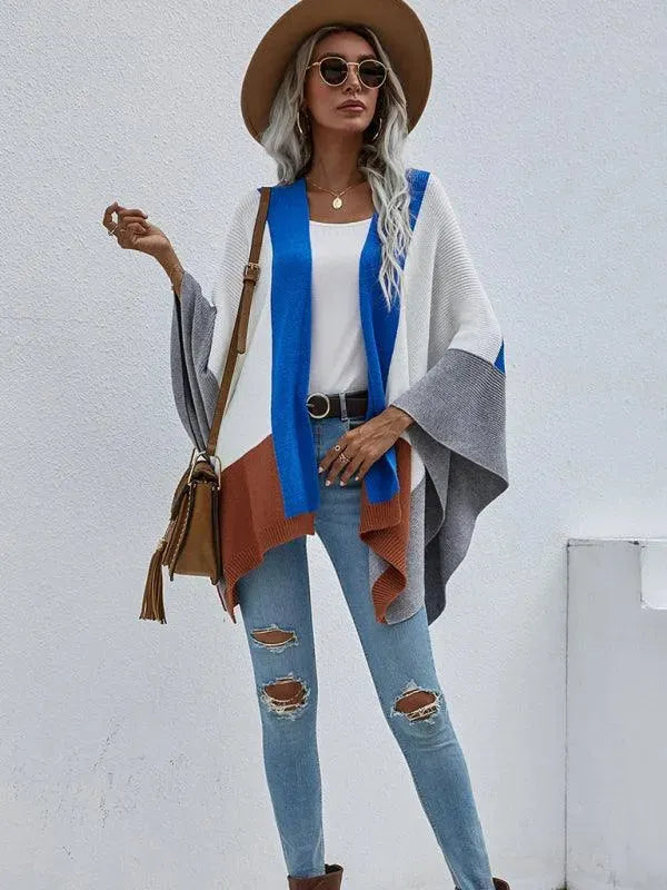 Women Plaid Oversized Loose Poncho - Poncho - LeStyleParfait