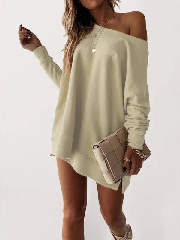 Women Plain-Solid Loose Sweatshirt Essential Style-Women Sweatshirt-LeStyleParfait