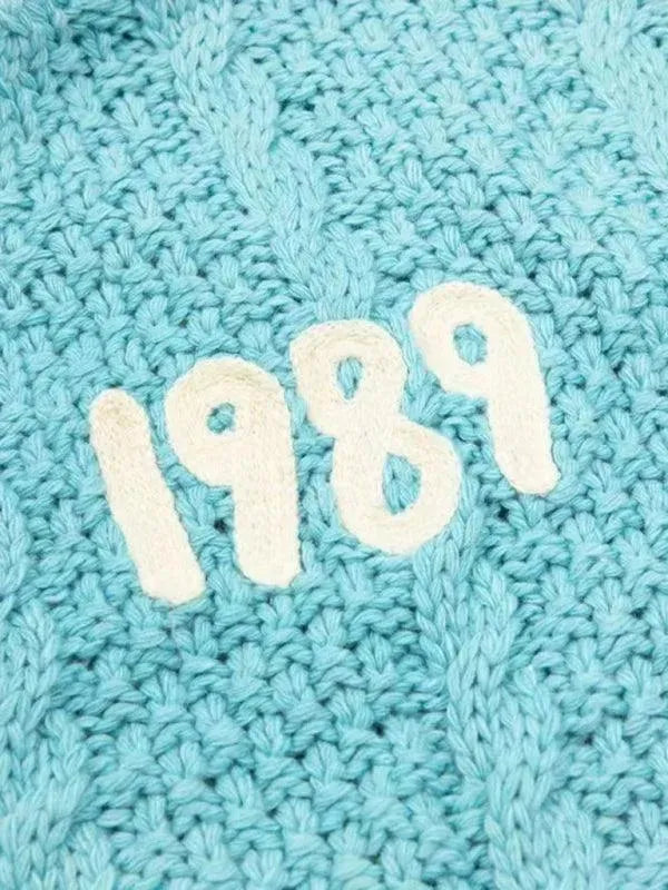 Women’s Embroidered Oversized Cardigan Sweater – V-Neck Knit