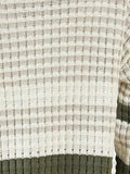 Women’s Striped Knit Cardigan Sweater – V-Neck Button Style