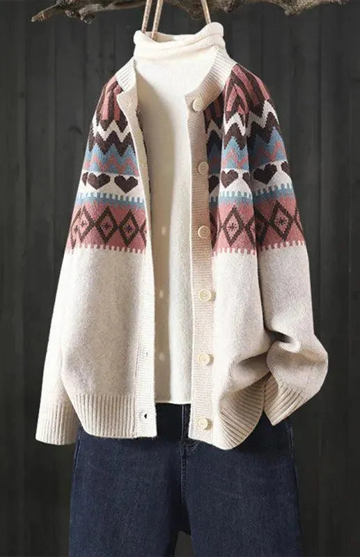 Women’s Crew Neck Cardigan Sweater – Lightweight Spring Knit