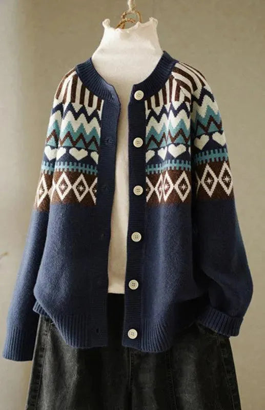 Women’s Crew Neck Cardigan Sweater – Lightweight Spring Knit