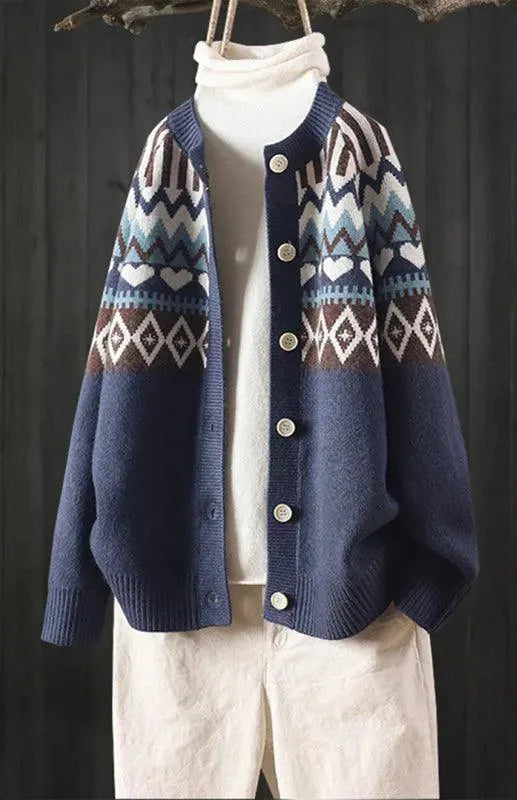 Women’s Crew Neck Cardigan Sweater – Lightweight Spring Knit